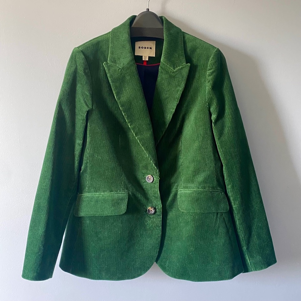Boden Stamford corduroy Blazer in fern green size 12